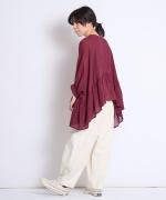 コットンガーゼWワッシャー　2Wayブラウス