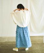 水彩プリントコットンシルク　スカート