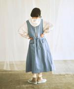 【ラストワン！】とろーりコットンリネン　エプロンワンピース
