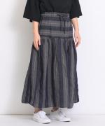【PICK UP ITEM！】先染めリネンボーダー　スカート
