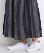 【PICK UP ITEM！】先染めリネンボーダー　スカート