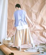 【PICK UP ITEM！】先染めリネンボーダー　スカート