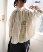 フレンチリネンキャンバス2WAYブラウス