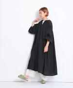 フレンチリネンキャンバス　カフタンワンピース