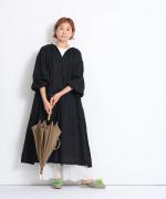 フレンチリネンキャンバス　カフタンワンピース