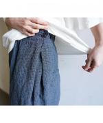 リネングレンチェック　パンツ