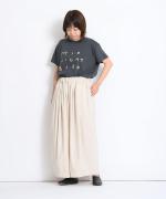 コットンリネンデニム　ワイドパンツ