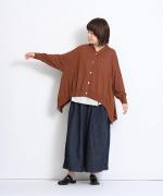 コットンリネンデニム　ワイドパンツ