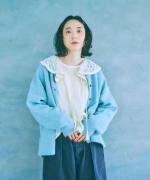 チュールフラワーレース　ブラウス