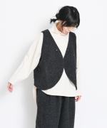 ウールヘリンボンシャギー　2wayベスト