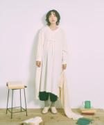 アムンゼン2重織近江晒　ショール付きワンピース
