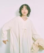 アムンゼン2重織近江晒　ショール付きワンピース