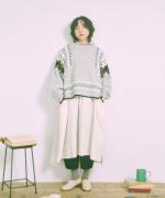 アムンゼン2重織近江晒　ショール付きワンピース