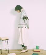 アムンゼン2重織近江晒　ショール付きワンピース