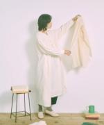 アムンゼン2重織近江晒　ショール付きワンピース