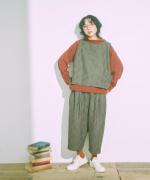 リサイクルウールコットン千鳥チェック　2wayベスト