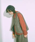 リサイクルウールコットン千鳥チェック　2wayベスト