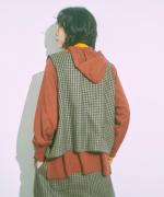リサイクルウールコットン千鳥チェック　2wayベスト