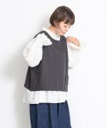 リサイクルウールコットン千鳥チェック　2wayベスト