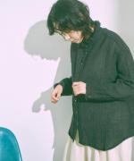ウールガーゼ縮絨加工　ブラウス