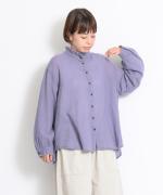 ウールガーゼ縮絨加工　ブラウス