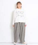 ウールガーゼチェック縮絨加工　ギャザーパンツ