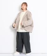 ウールガーゼ縮絨加工　ギャザーパンツ