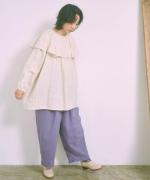 ウールガーゼ縮絨加工　ギャザーパンツ