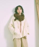 ウールガーゼチェック縮絨加工　ストール