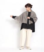 ウールガーゼチェック縮絨加工　ストール