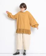 コットンキャンブリック起毛＜2Way＞裾レースブラウス