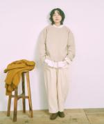 コットンキャンブリック起毛　袖レースブラウス