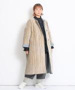 コットンキャンブリック起毛　袖レースブラウス