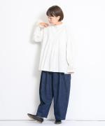 コットンキャンブリック起毛　袖レースブラウス
