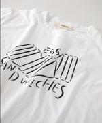 ハイゲージ天竺　プリントT（EGG SANDWICHES）
