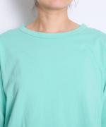 【ラストワン！】ープレコットン天竺　裾ラウンド7分袖Ｔシャツ
