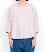 【ラストワン！】ープレコットン天竺　裾ラウンド7分袖Ｔシャツ