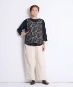 【ラストワン！】ープレコットン天竺　裾ラウンド7分袖Ｔシャツ