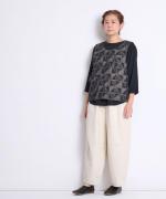 【ラストワン！】ープレコットン天竺　裾ラウンド7分袖Ｔシャツ