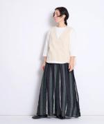 【ラストワン！】ープレコットン天竺　裾ラウンド7分袖Ｔシャツ