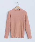 【ラストワン！】揚柳シャーリングハイネック長袖プルオーバー