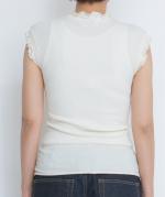 揚柳シャーリングハイネックノースリーブ