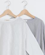 アーガイルリネン刺繍　長袖Ｔシャツ