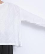 アーガイルリネン刺繍　長袖Ｔシャツ