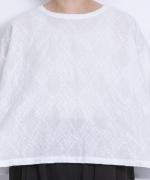 アーガイルリネン刺繍　長袖Ｔシャツ