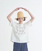 ラフィ天竺　ロゴプリントＴシャツ（OVER THE MOON）