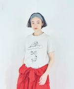 【ラストワン！】ハイゲージ天竺イラストプリント　おじさん柄プリントＴシャツ