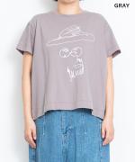 【ラストワン！】ハイゲージ天竺イラストプリント　おじさん柄プリントＴシャツ