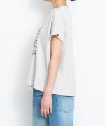 ハイゲージ天竺イラストプリント　花瓶柄プリントＴシャツ