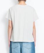 ハイゲージ天竺イラストプリント　花瓶柄プリントＴシャツ